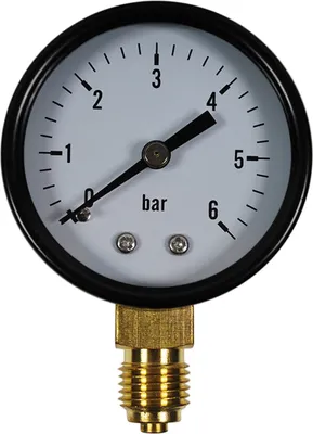 Produktbild von Manometer senkrecht Vakuummeter 50mm Druckluft 1/4', Anzeigebereich:0-6 bar