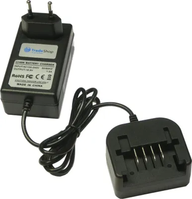Produktbild von Trade-Shop Akku Ladegerät für 16V Worx Li-Ion Akkus für Worx WA3527 WA3539 WX156 WX1156.1 Akkus / Netzteil Ladekabel Ladestation