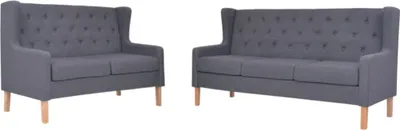 Produktbild von dkd-home-decor 2-tlg. Sofa-Set Stoff Grau 140x68x90cm & 180x68x90cm