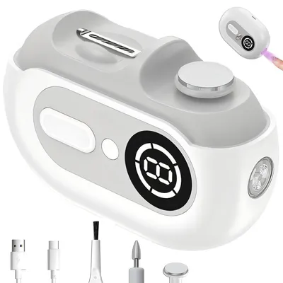 Produktbild von 4-in-1 Elektrischer Nagelknipser für Senioren & Kinder,Magnetdeckel, Nagelstaub-Sammlung,  2 Geschwindigkeiten, USB-Aufladung, Sicher