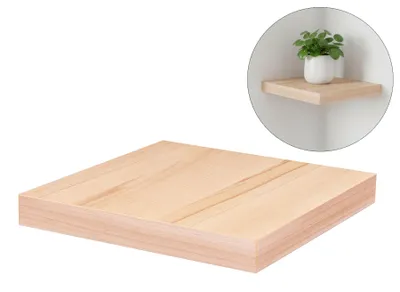 Produktbild von levandeo Eckregal Kernbuche 32x32cm Wandregal Holz Nachbildung Regal Eckboard