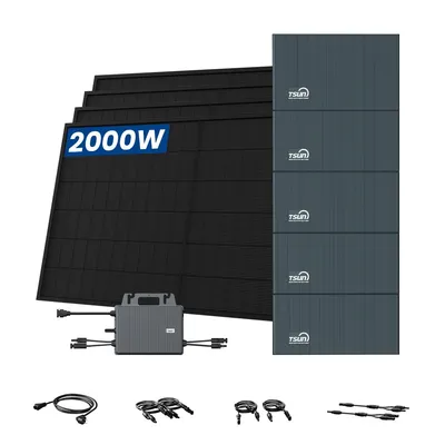 Produktbild von TSUN SolarCan DCU2000Lite Balkonkraftwerk Speicher, DB2000 Lite Erweiterungsakku*4, 800W Mikrowechselrichter mit 4 x 500W Bifaziale Solarmodule
