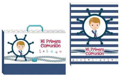 Image de Mallette en carton rigide avec album de dédicaces pour la première communion