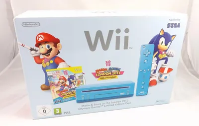 Produktbild von Wii Grundgerät Bundle Mario & Sonic Pack (blau) LE