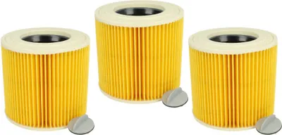 Produktbild von vhbw 3 Faltenfilter kompatibel mit Kärcher NT 27/1 ME Professional, NT 48/1 TE Professional Staubsauger - Patronenfilter Gelb
