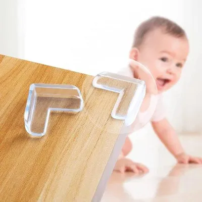 Obrázok produktu pre Priehľadné rohové chrániče na nábytok, 20 ks, v tvare L, pre dojčatá a deti.