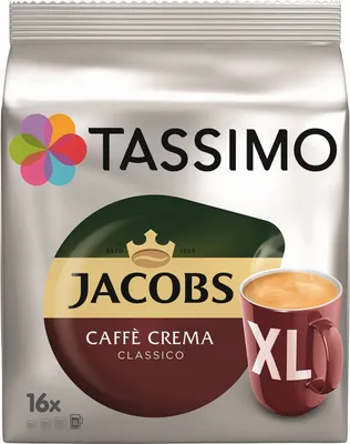 Image de Tassimo Jacobs Caffè Crema Classico XL | 16 T Discs, Capsules de café