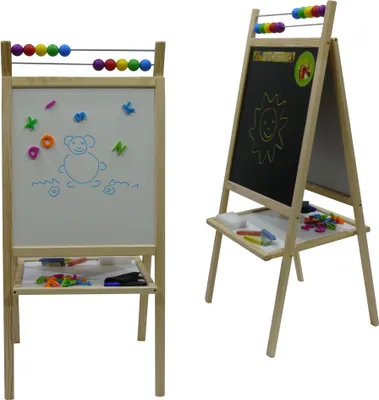 Obrázek produktu pro Dětská magnetická tabule 3v1 přírodní - výška 98 cm