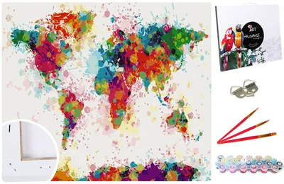 Produktbild von Malen nach Zahlen Set Malerei 40x50cm auf dem Rahmen - World's Colours
