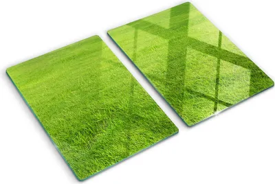 Obrázek produktu pro Kryt varné desky – Kryt na indukční desku – Ochranná skleněná deska – 2x40x52 cm– Skleněné ochranné desky na sporák –Tvrzené sklo –Zelená tráva