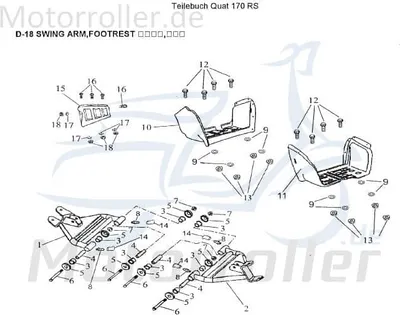 Produktbild von AEON Unterlegscheibe 6x13x1mm Overland 180 Quad 180ccm 4Takt Motorroller.de Distanzhalter U-Scheibe Washer Beilagscheibe Ausgleichsscheibe ATV UTV