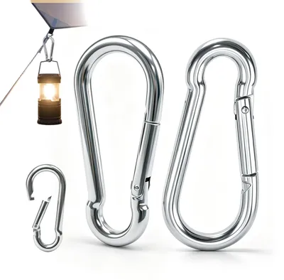 Imagen del producto de Mosquetones grandes de acero inoxidable, 2 unidades, para columpios