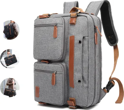 Produktbild von Business Arbeit Rucksäcke Herren, Laptop Rucksack, Reisen Rucksack,Wasserdichter Kratzfest Travel Laptop Backpack für Herren Damen Outdoor, grau, 17,3 Zoll