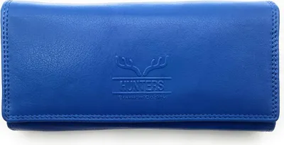 Produktbild von Große Damen Geldbörse Echtleder RFID Schutz 18 Kartenfächer Langformat blau
