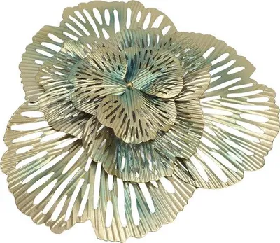 Image de Décoration métallique 3D argentée représentant des fleurs de fruits