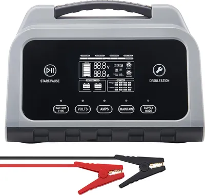 Obrázek produktu pro Nabíječka autobaterií SucceBuy 20 A pro baterie 6 V/12 V/24 V, inteligentní nabíječka pro olověné a lithiové baterie LiFePO4, se 7stupňovým režimem nabíjení a opravy a LCD displejem pro automobily, motocykly a lodě