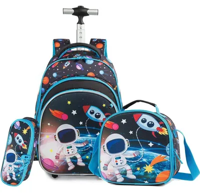 Produktbild von Rollkoffer Set mit Rädern für Kinder Mint 3-teilig mit Lunchtasche und Federmäppchen