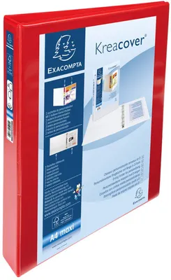 Produktbild von Exacompta 51942RE Kreacover Festes Ringbuch PP 1,9mm 4 D-Ringe 30mm Rot A4 Maxi