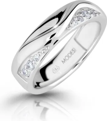 Image de Bague en argent à la mode avec zircon M16026 - Circonférence : 58 mm.