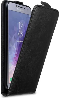 Produktbild von Cadorabo Hülle für Samsung Galaxy J4 2018 Schutz Hülle in Schwarz Flip Etui Handyhülle Case Cover