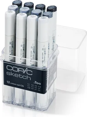Produktbild von Copic Sketch Set Grafikmarker - Cool Grey - Nachfüllbar mit Copic Ink - 12Stk