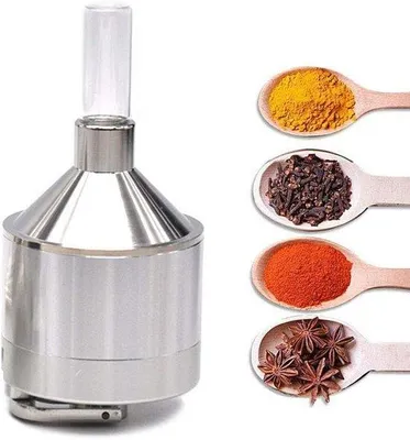 Produktbild von Kruidenpulvermühle mit Schüssel und Löffel - Für Gewürze, Teeblätter und Kräuter