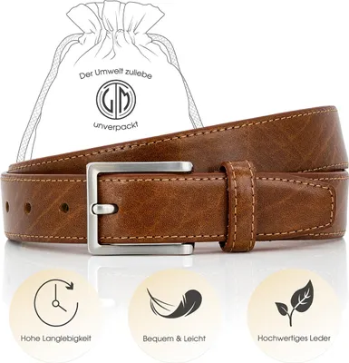 LINDENMANN Ledergürtel Herren cognac