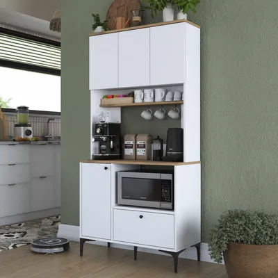 Produktbild von Skye Decor, Vielseitiger Schrank, Walnuss & Weiß, 90,2 cm | 100% Melamin | Elterncode