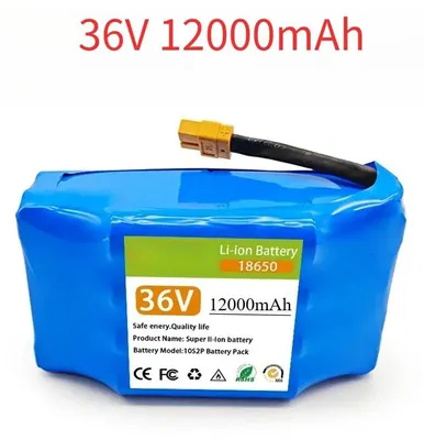 Produktbild von Li-Ion Akku für E-Scooter - 10S2P 18650 Batteriepack - 36V 12000mAh - Wiederaufladbar - Für Hoverboard und selbstbalancierenden Einradroller