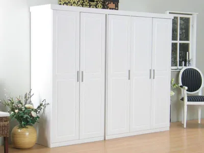 Produktbild von Magnus Kleiderschrank 5-Trg. Breite 235 cm, Höhe 190 cm weiß.
