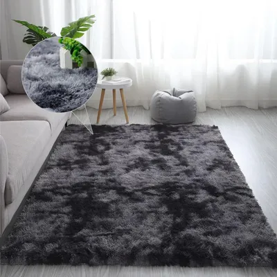 Obrázok produktu pre Umývateľný koberec Shaggy, 60 x 200 cm, čierna farba, obdĺžnikový tvar