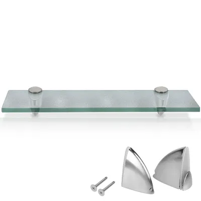 Produktbild von Glasregal 50x10x0,8 cm mit Halterung Glasboden Wandregal Badregal Ablage Regal Hängeregal Milchglas