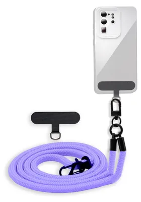 A phone case with a lanyard and a separate attachment piece, displayed on a white background.