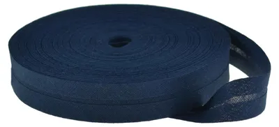 Schrägband Baumwolle Breite 14mm gefalzt saphirblau