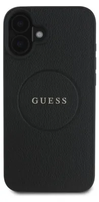 Produktbild von Guess GUHMP16MPGHSMMK iPhone 16 Plus 6.7" schwarz hardcase Grained Ring MagSafe Schutzhülle