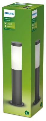 Immagine prodotto di Philips Utrecht, palo per illuminazione esterna, E27, 1x20W, IP44, 45 cm, antracite