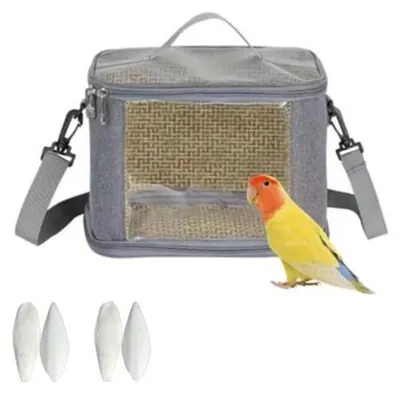 Immagine prodotto di Contenitore per il trasporto di uccelli, gabbia per parrocchetti, trasportino portatile per uccelli, borsa da viaggio, trasparente e traspirante, con 4 giocattoli da rosicchiare inclusi