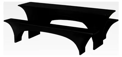 Produktbild von Stretch Set für Biertisch- und Bierbankhussen, schwarz, 50x220 cm