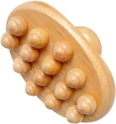 Produktbild von Cellulite-Massagegerät - Kopfhautmassagebürste - Holzmassagebürste für den Körper - Holztherapie - Linderung von juckender Haut - Natürliches Buchenholz