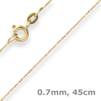 0-7mm-Criss-cross-Kette-aus-585-Gelbgold-45cm