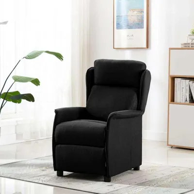 Image de vidaXL Fauteuil de massage avec coussin Noir 93,5 x 67,5 x 101,5 cm Tissu