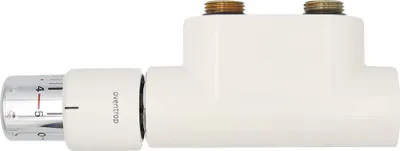Produktbild von Eck-Ventilgarnitur für Mittelanschluss 50mm Weiß komplett