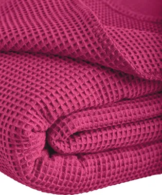 Produktbild von Waffelpique-Decke Wohndecke Sommerdecke la Diva mit Ziersticheinfassung