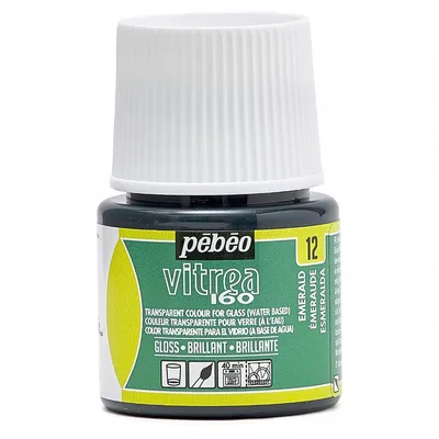 Image de Peinture pour verre Pebeo Vitrea 160, 45 ml, 12 Émeraude brillante