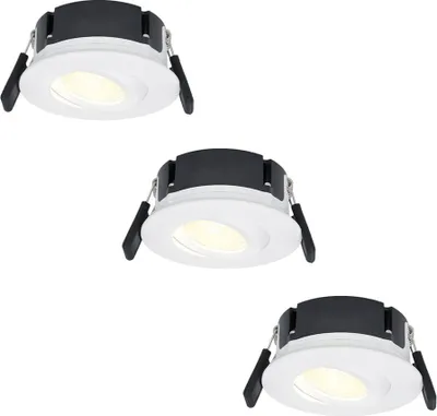 Produktbild von hoftronic LED Einbaustrahler 8W 570lm 2700K IP65 Weiß 3er Set