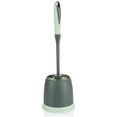 Produktbild von com-four® Toilettenbürste - WC-Bürste mit Halter - WC-Garnitur - Klobürste aus Kunststoff für Bad und Gäste-WC - Reinigungsbürste mit Ständer