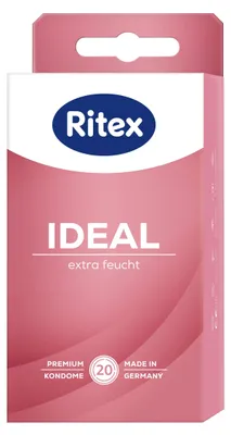 Produktbild von Ritex Kondome 20 Stk extra feucht gefühlsecht vegan, Latex,  Germany