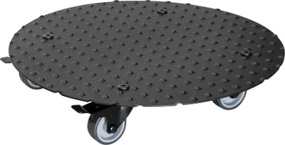 Produktbild von WAGNER Pflanzenroller ALASKA BLACK Ø 38 x 7,5 cm, Alu Riffelblech, Softrollen, Bremsen, Tragkraft 150 kg, DE Ware - 20700601