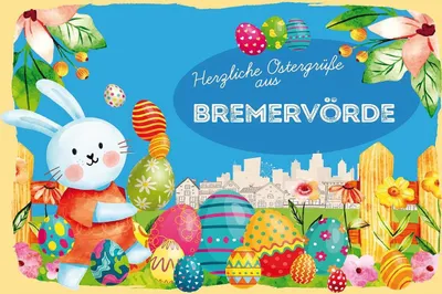 Produktbild von vianmo Holzschild 12x18 cm Ostergrüße BREMERVÖRDE