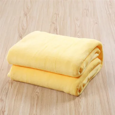 Produktbild von Ultra weich war warm gemütliches Wurfdecke Rug Plüsch Fleece Bettsofa Couch Pad Home-Gelb